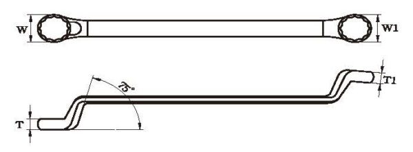 1103M/A Double Ring Wrench 75° Offset