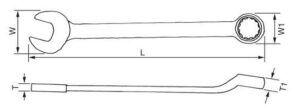 1163M/A- Combination Wrench- 45° Offset- German Type