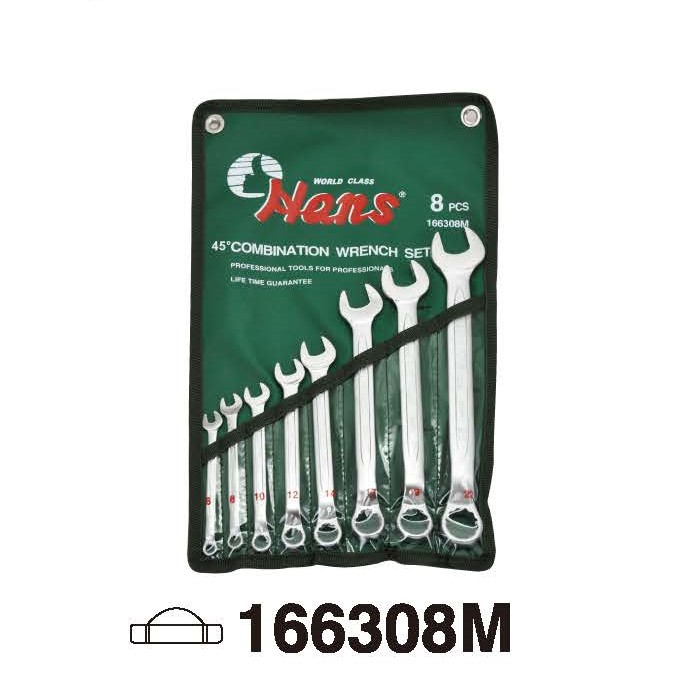 45° Combination Wrench Set- 1163M/A- 45° Combination Wrench- German Style