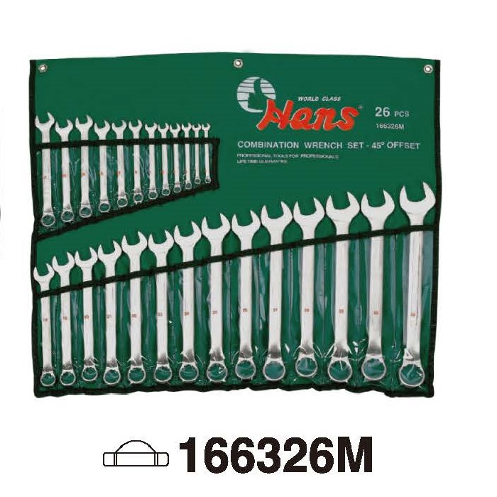 45° Combination Wrench Set- 1163M/A- 45° Combination Wrench- German Style