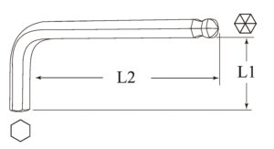 1772M/A- Hex Key Wrench (Ball Point) Longer Arm