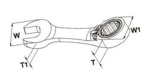 1166s Open-end Gear ring Wrench Stubby