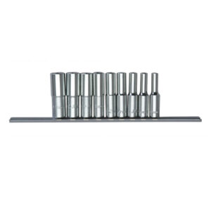 2609MD/AD 長套筒工具組 Deep Hand Socket Set-台灣製造9件套 (6 角) 1/4驅動