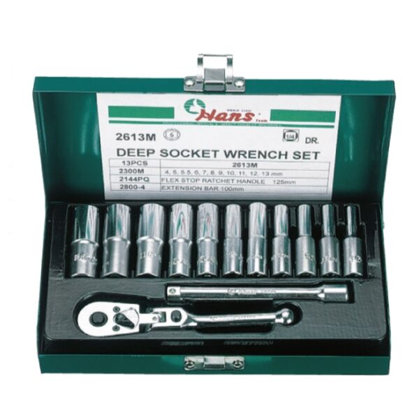 2613M- Socket Wrench Set- 1/4" Drive- 13PCS