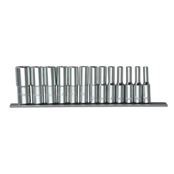 2613-2MDC- Deep Hand Socket Set (12 Point)- 1/4" Drive- 13 Pcs