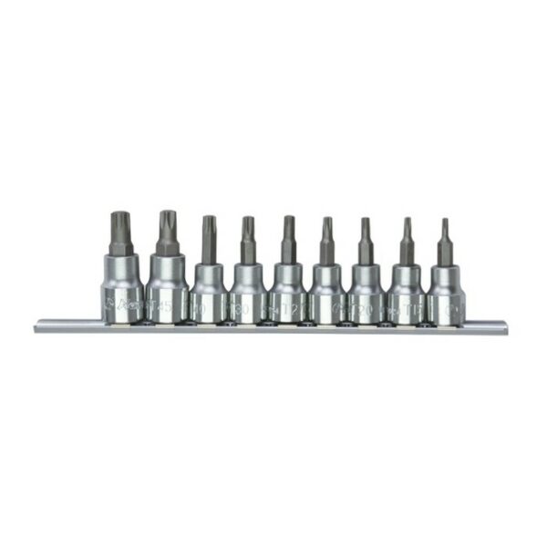 36025-9C- Holey Star Bit Socket Set- 3/8" Drive- 9 Pcs