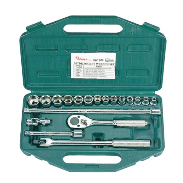 3619MB/MUB- Socket Wrench Set- 3/8" Drive- 19 Pcs