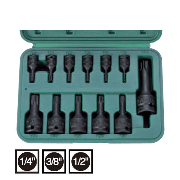 896014-12 Impact Bit Socket Set (12PCs)- 1/4", 3/8", 1/2" Drive