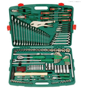 TK-158V- Tool Kit 158 PCs-Socket & Combination Wrench Set - 1/4", 1/2" Drive