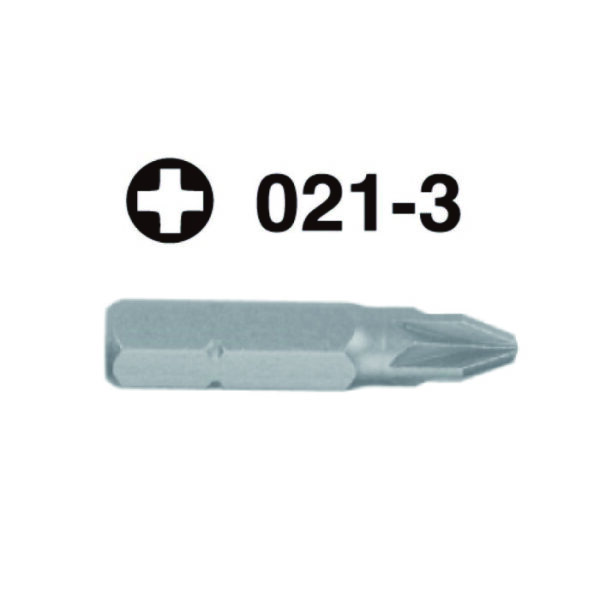 021-3- Hex Shank Screwdriver Bit- 1/4" Drive