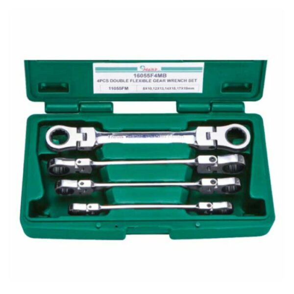 16055F4MB- Double Flexible Gear Ring Wrench Set