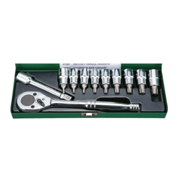 46024-11P- Bit Socket Wrench Set- 1/2" Drive- 11 Pcs