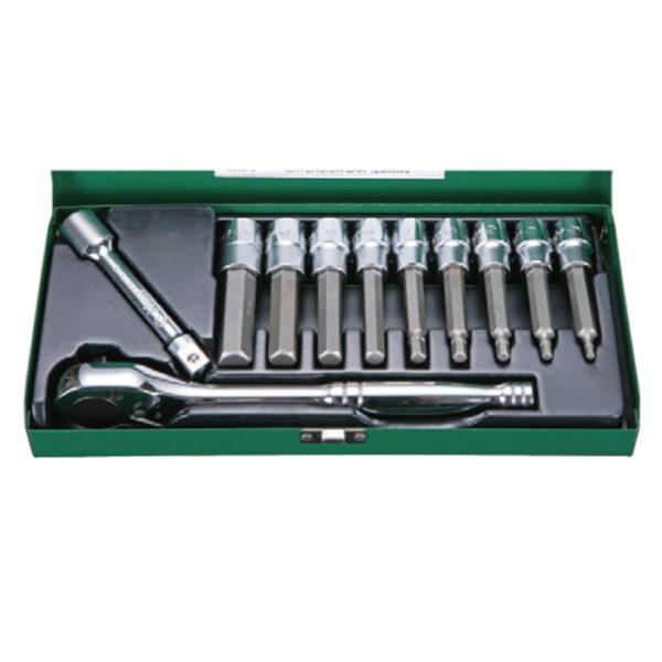 46026-411P- Bit Socket Wrench Set- 1/2" Drive- 11 Pcs