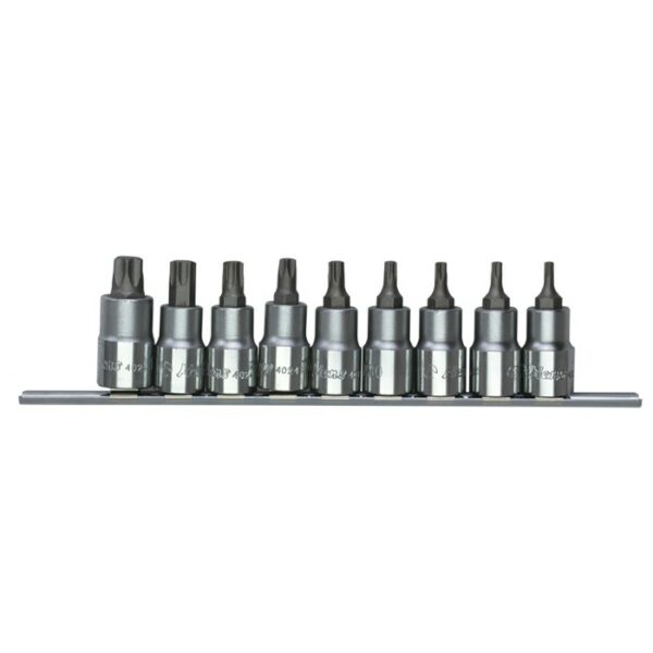 46025-9C- Holey Star Bit Socket Set- 1/2" Drive- 9 Pcs