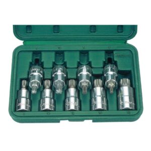 46028-9- XZN and Ribe Bit Socket Set- 1/2" Drive- 9 Pcs