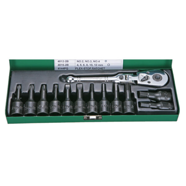 4613F- Bit Socket Wrench Set- 1/2" Drive- 13 Pcs