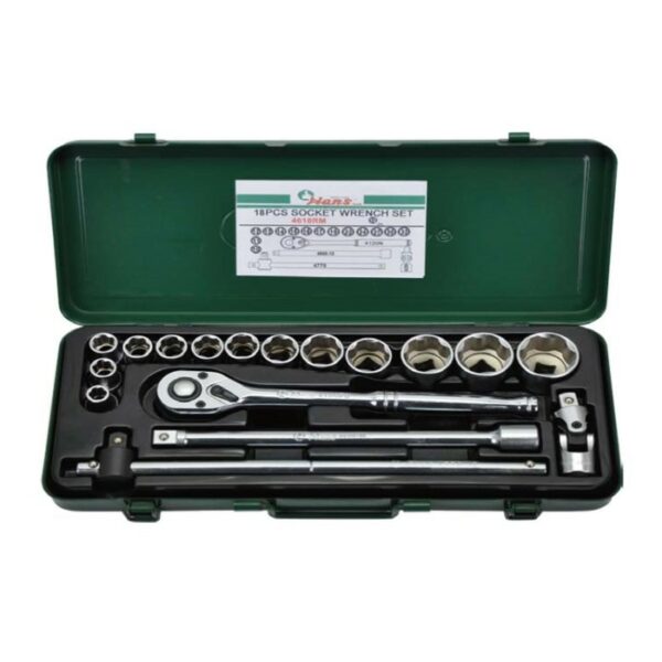 4618RM- Socket Wrench Set- 1/2" Drive- 17 Pcs