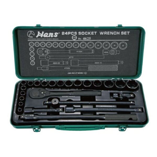 4625M- Socket Wrench Set- 1/2" Drive- 24 Pcs