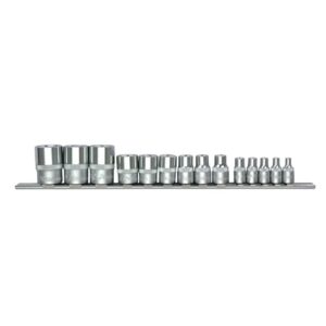 5614E-Star Socket Set- 1/4", 3/8", 1/2" Drive- 14 Pcs