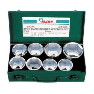 6608A/12A- Hand Socket Set- 3/4" Drive- 8 & 12 Pcs