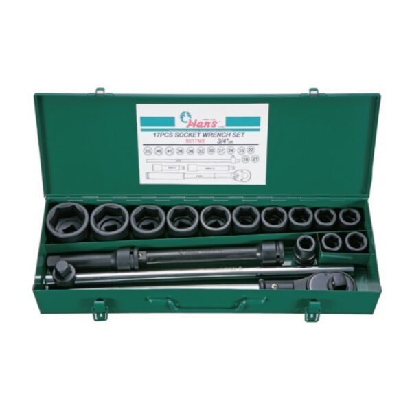 6617M8- Socket Wrench Set- 3/4" Drive- 17 Pcs