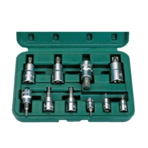 96024-10- Star Bit Socket Set- 1/4", 3/8", 1/2" Drive- 10 Pcs