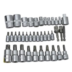 9638T- E-Star Socket and Bit Socket Set-1/4", 3/8", 1/2" Drive- 38 Pcs